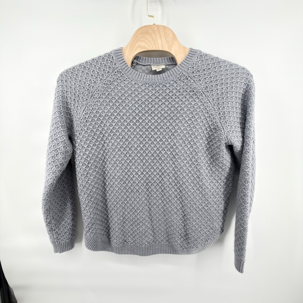 St Johns Bay Sweater Womens XL‎ Gray Crewneck Diamond Knit Acrylic Pullover